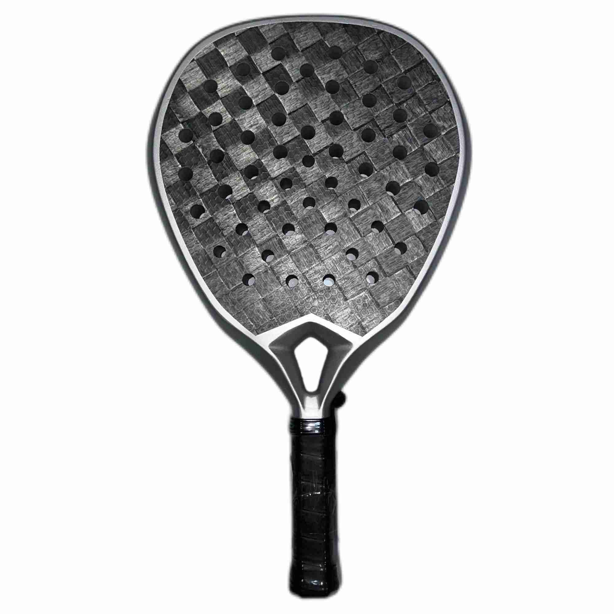 Customized 18K Gray Silver Carbon Fiber Padel Racket